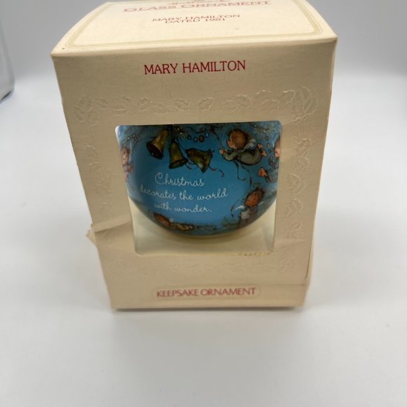 Hallmark Keepsake MARY HAMILTON Angels GLASS Ornament 1981 NEW IN BOX - Picture 9 of 11